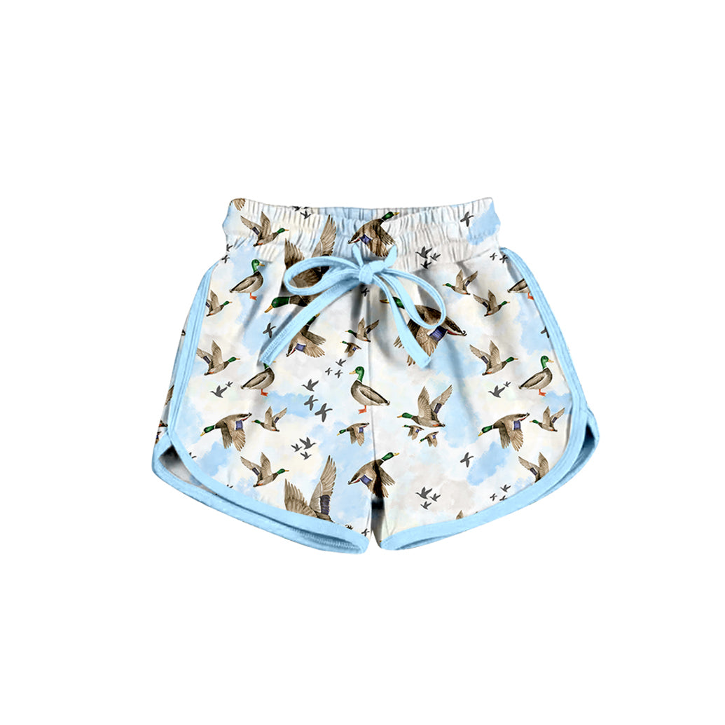 preorder SS0556 mallard duck blue girls shorts