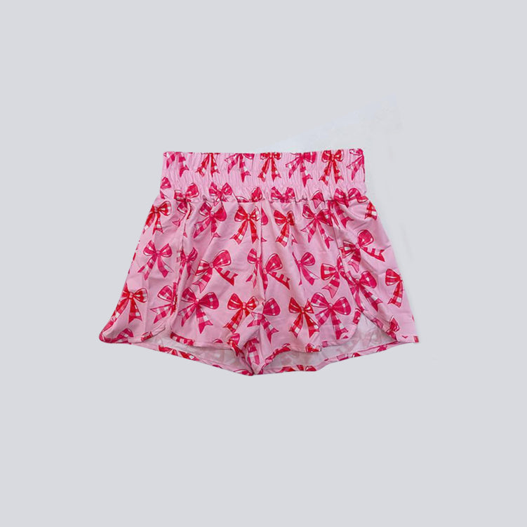 preorder SS0567 yoga pink bows girls shorts