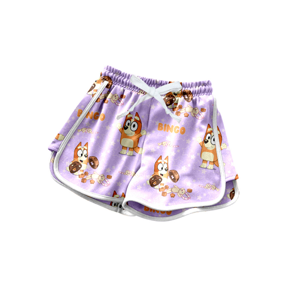 preorder SS0605 cartoon dog purple girls shorts milk silk