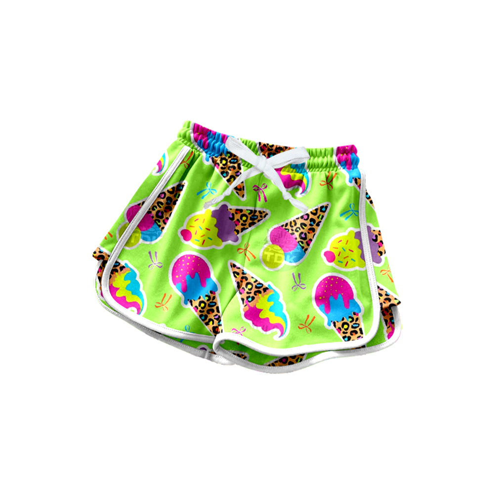 preorder SS0607 colorful ice bows green girls shorts milk silk
