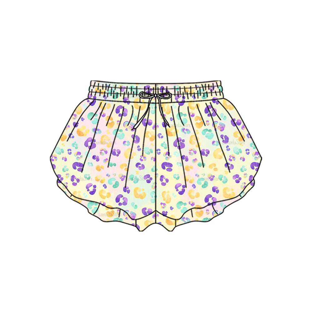 preorder SS0707 yoga Mardi Gras girls shorts