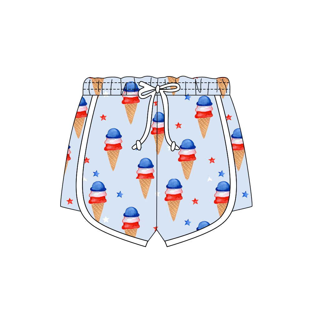 preorder SS0780 Julty 4th Ice Blue Star Girls Shorts