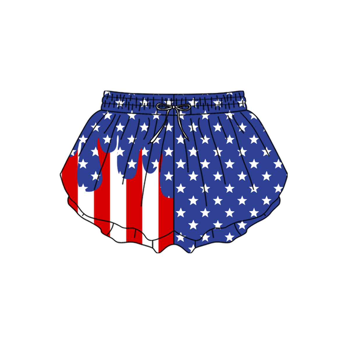 preorder SS0860 Yoga July 4th Star Girls Shorts
