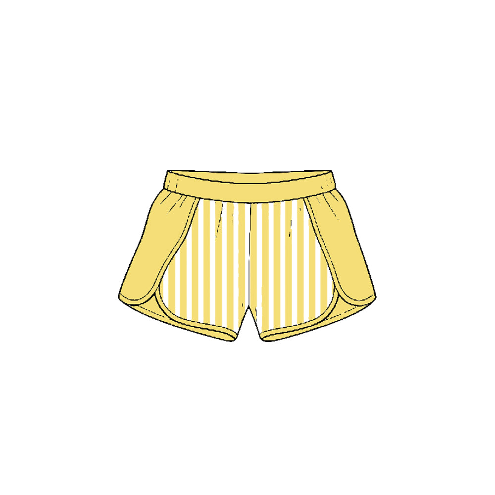 preorder SS0965 Yoga Yellow Checkered Girls Shorts