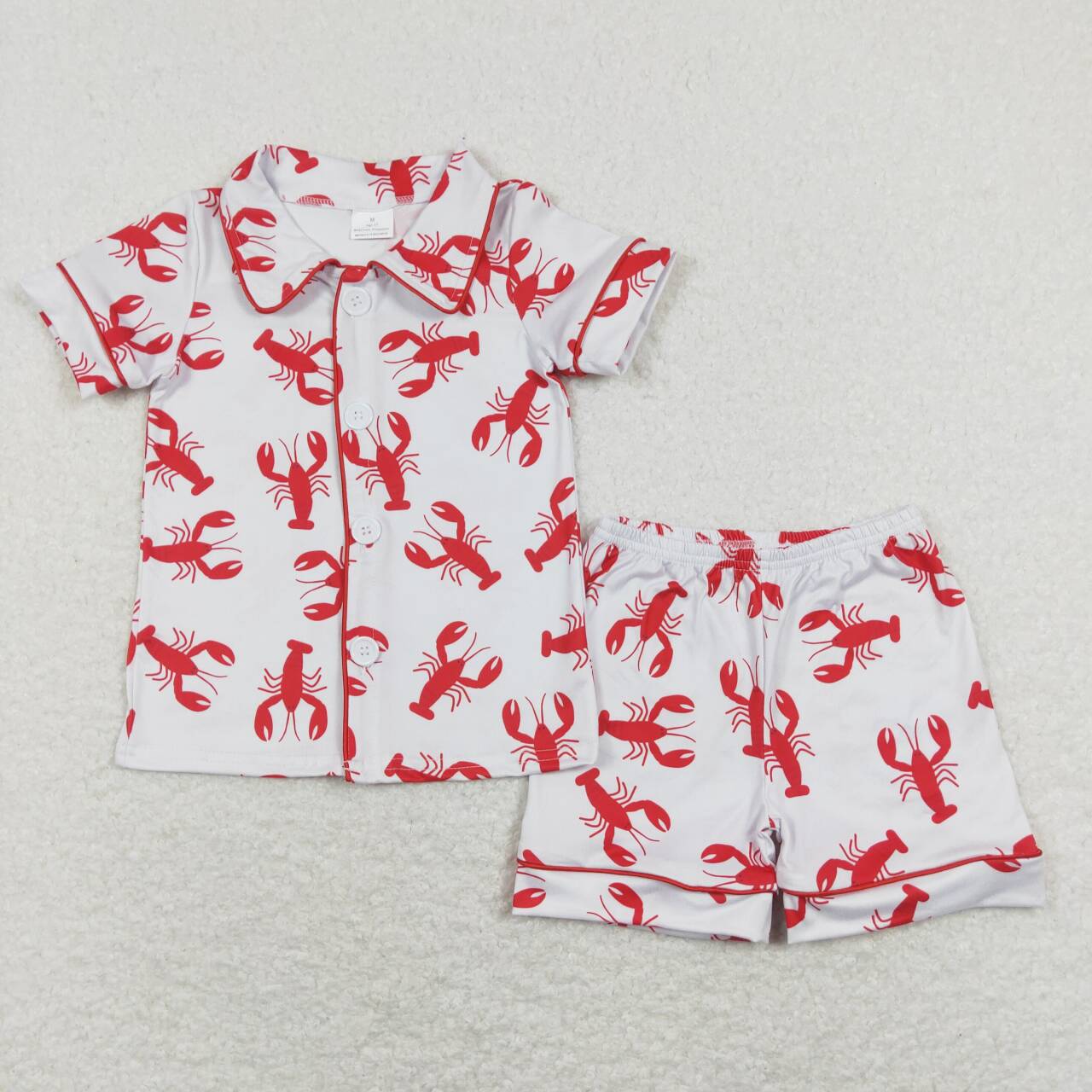 BSSO0390 Cray red short sleeve shorts boys pajamas
