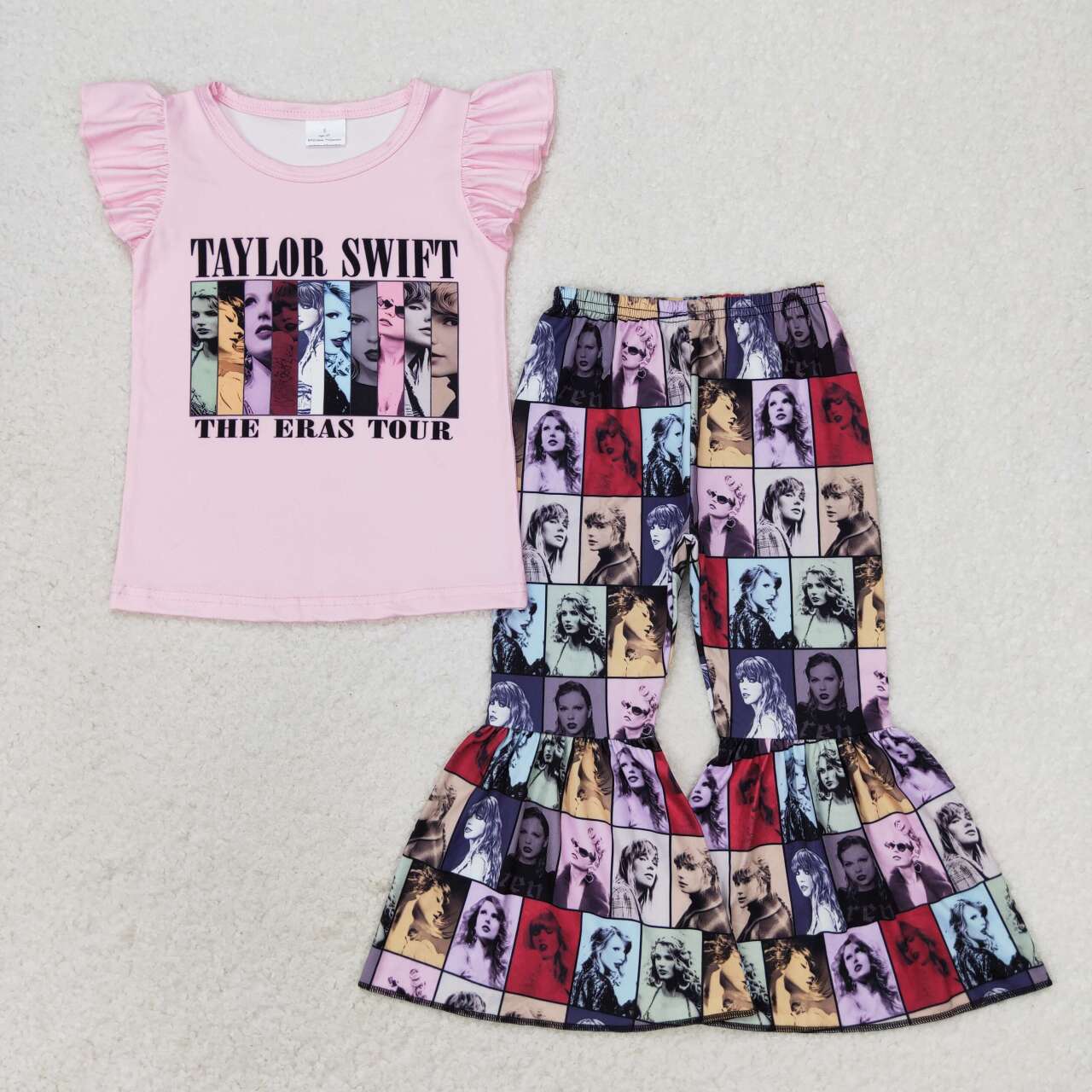 GSPO1540 country singer pink short sleeve pants girls set pop singer
