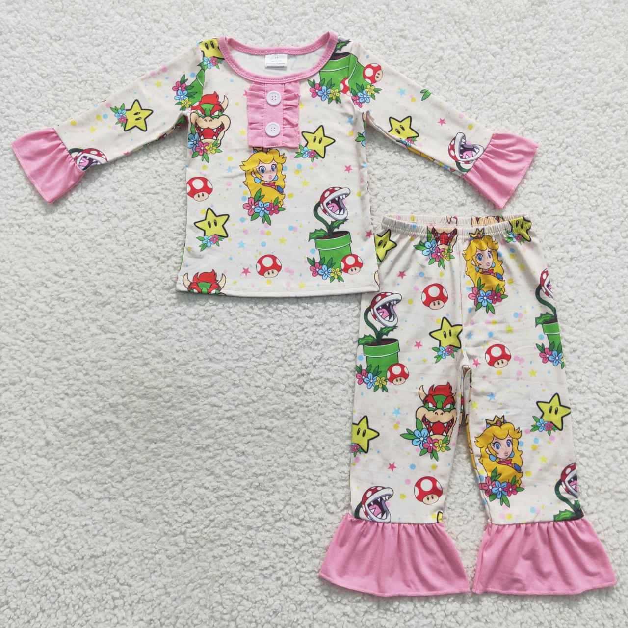 GLP0649 Cartoon princess long sleeve pants girls pajamas kids clothes