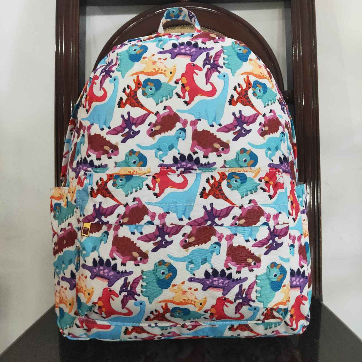 BA0153 Colorful dinosaur purple kids bag