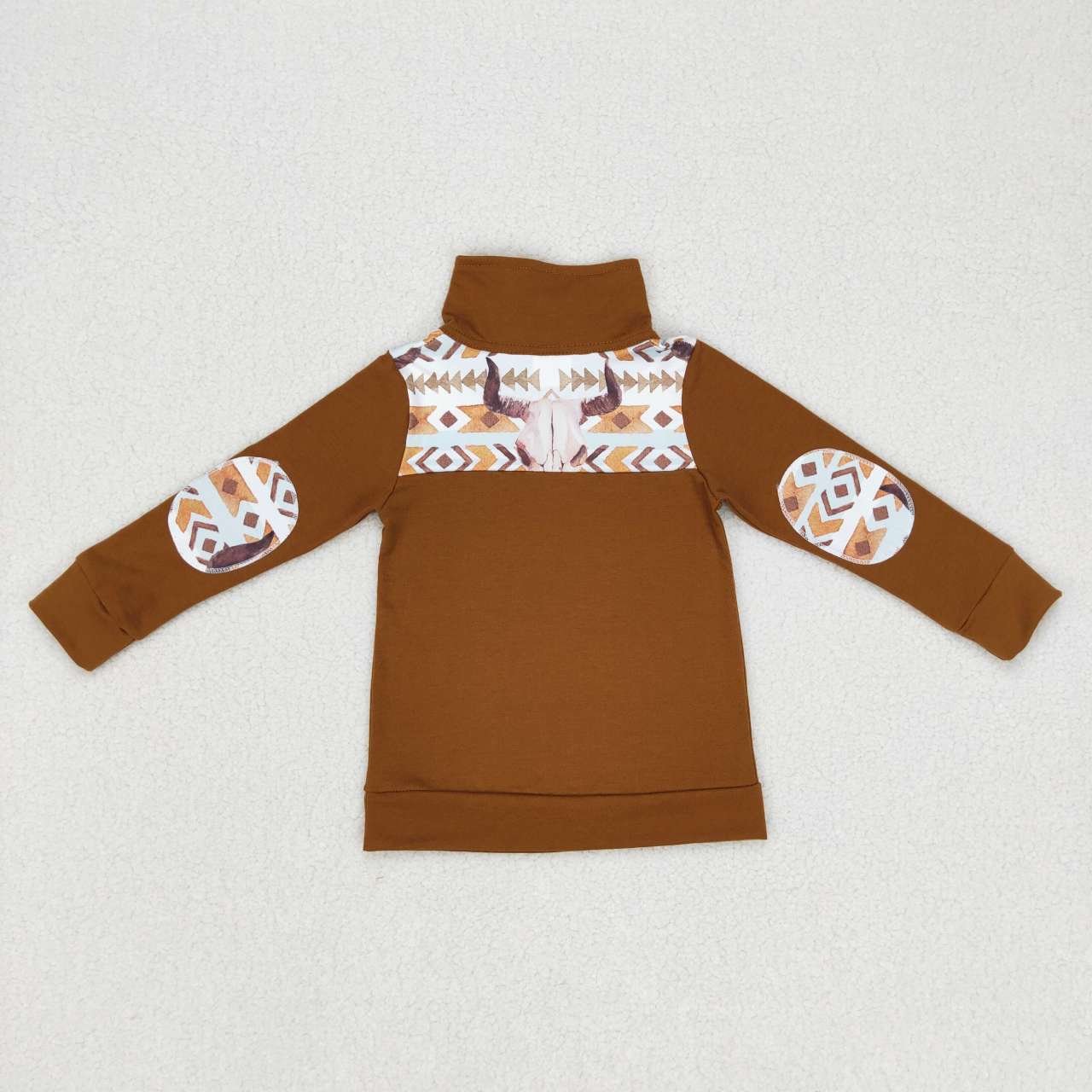 BT0348 Western cow aztec long sleeve boys pullover