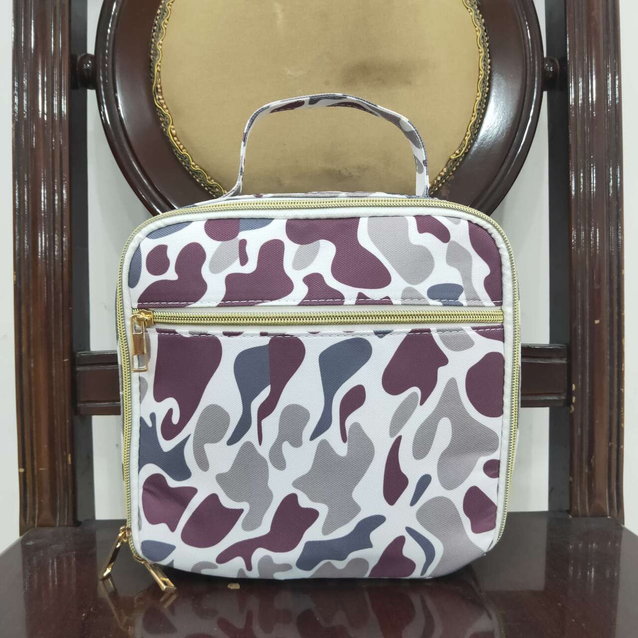 BA0227 brown camo lunch bag