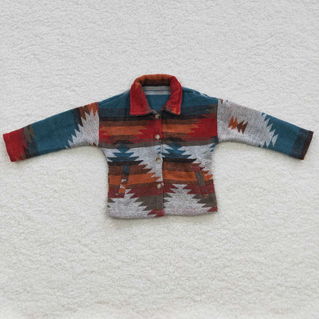BT0284 Aztec red & blue long sleeve boys shirt