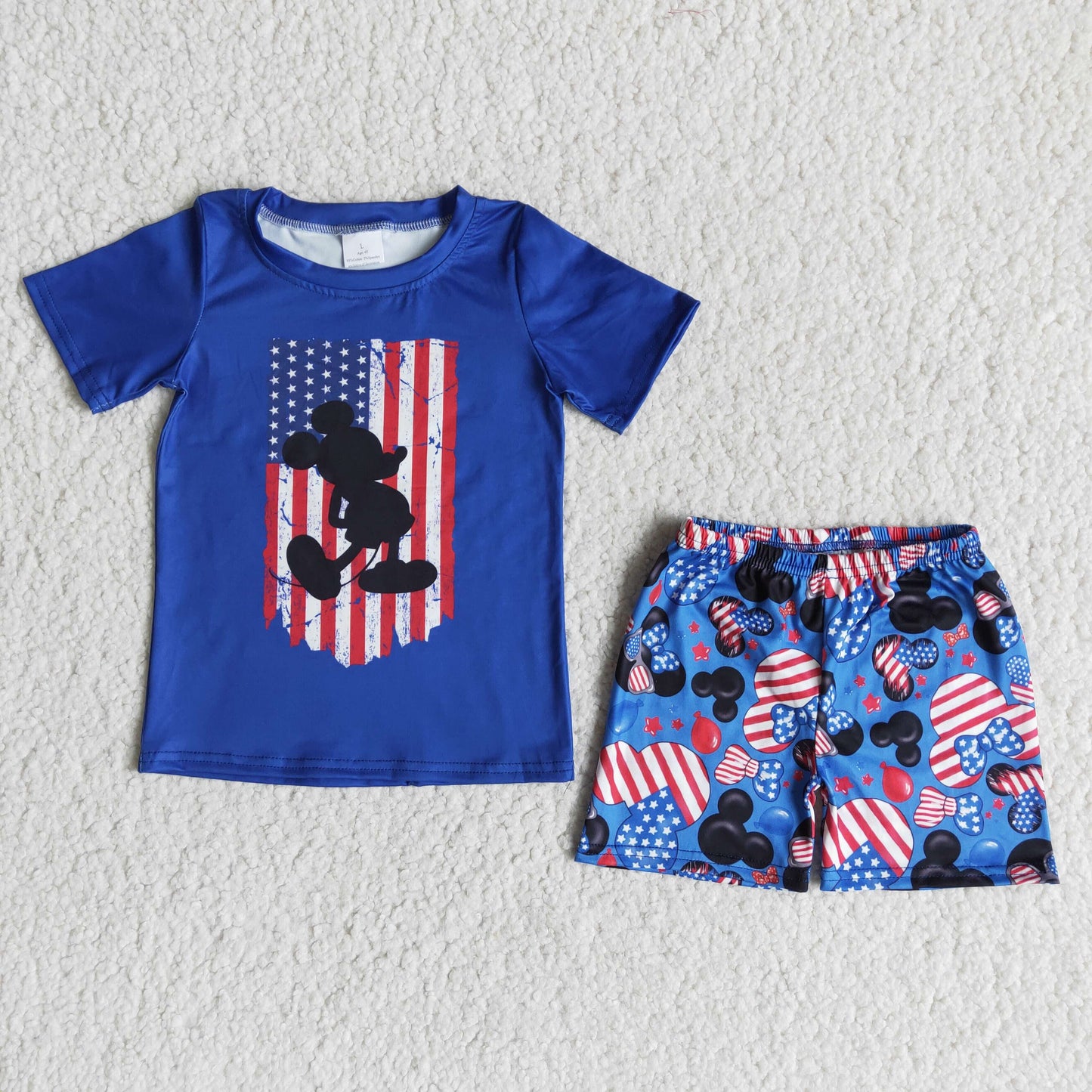 4th Of July Boys Summer Shorts Set