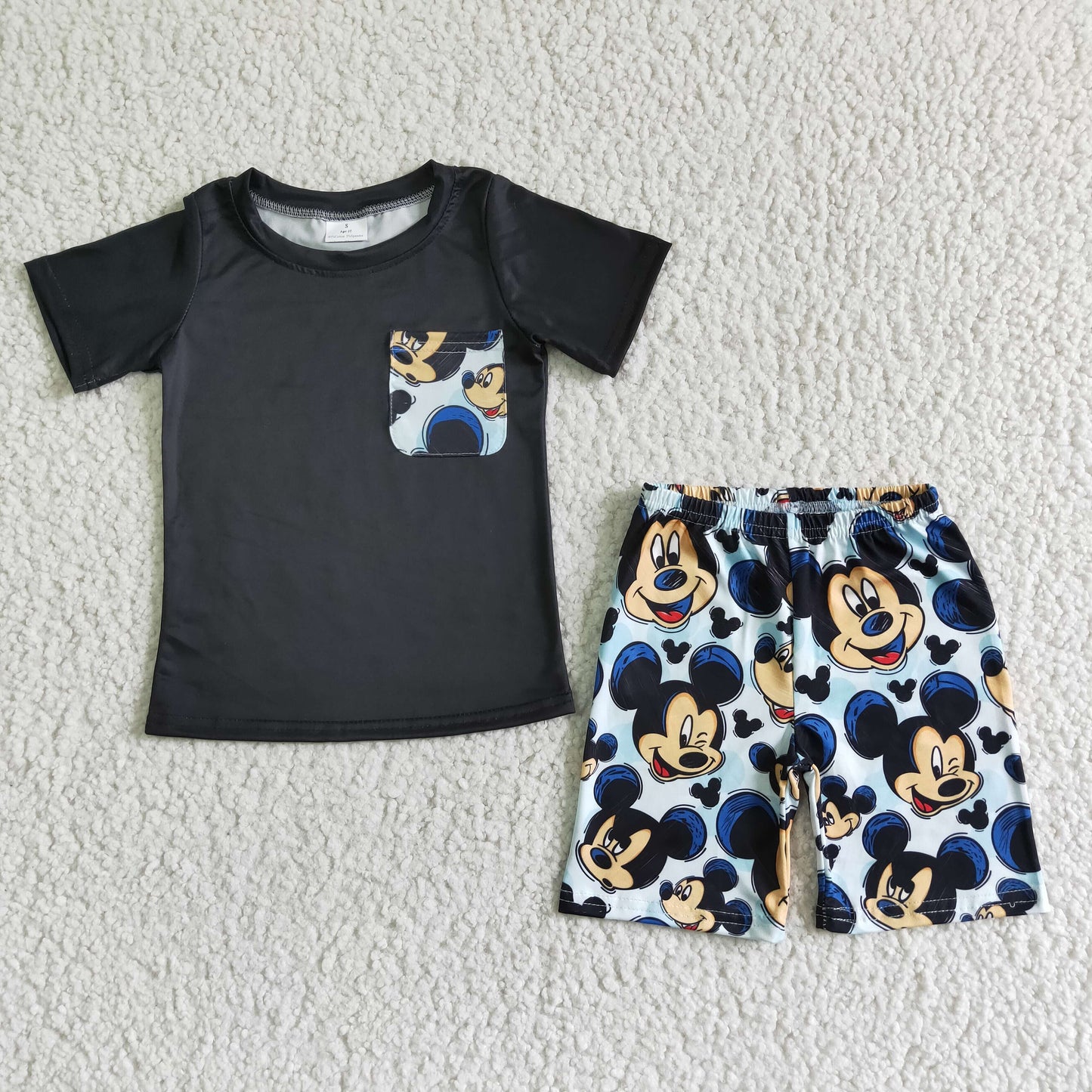 BSSO0053 Cartoon Baby Boys Black Outfits