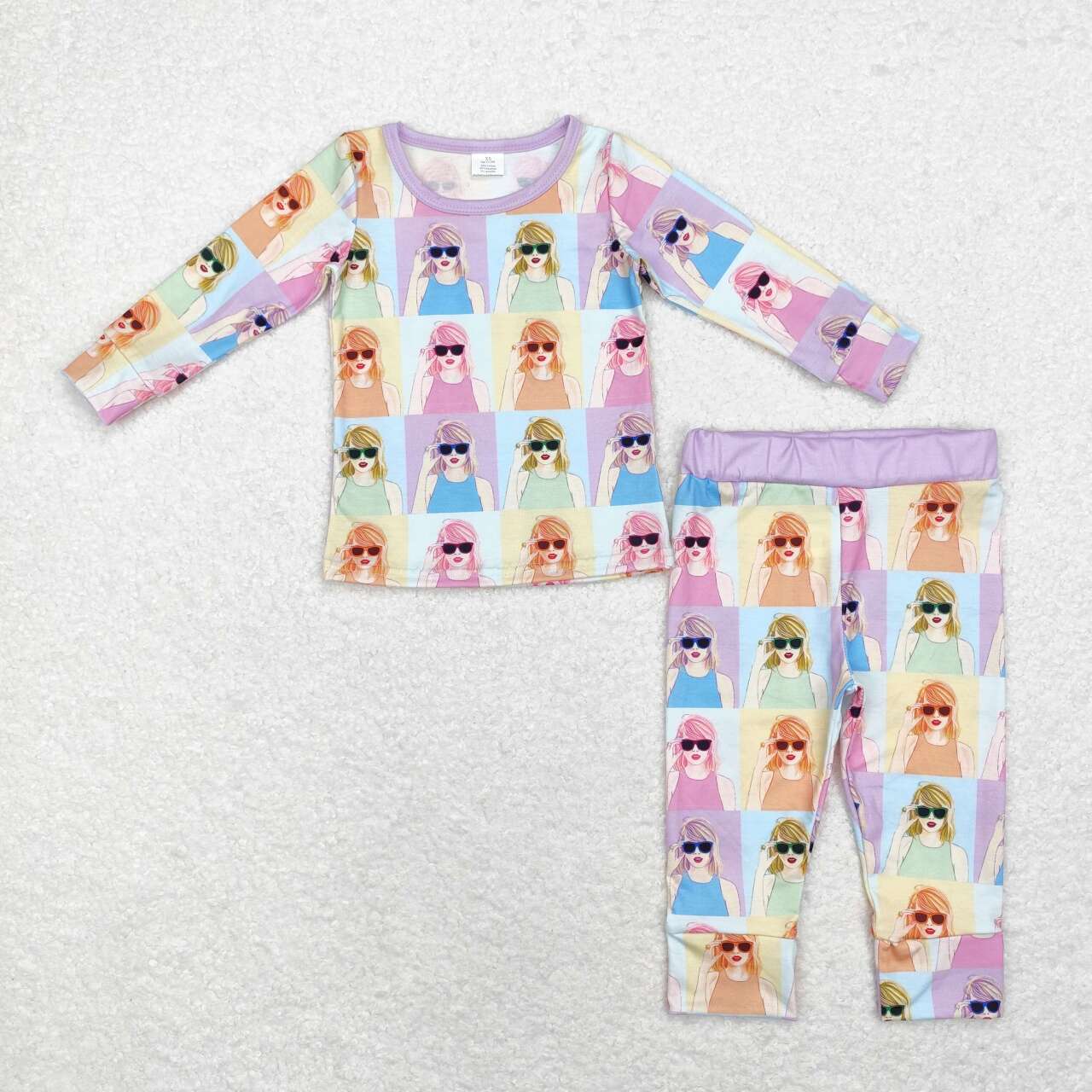bamboo GLP1426 Taylor country singer purple long sleeve pants girls pajamas