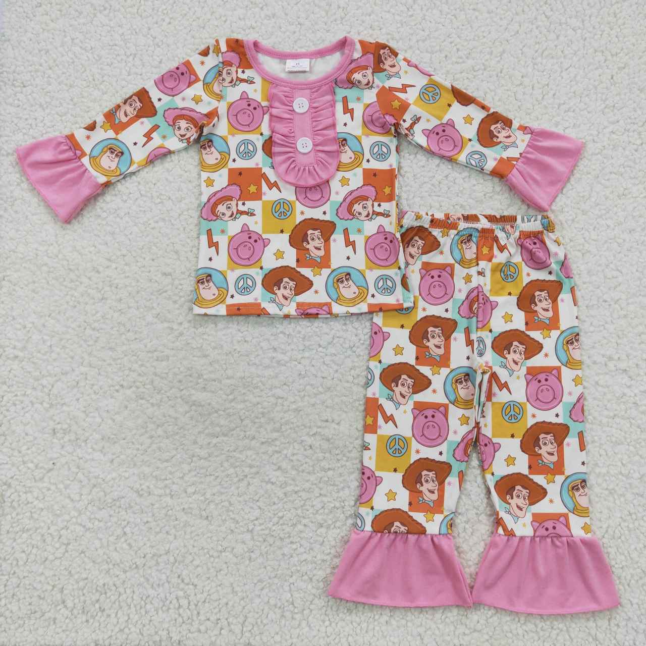 GLP06699 Cartoon toy long sleeve pants girls pajamas