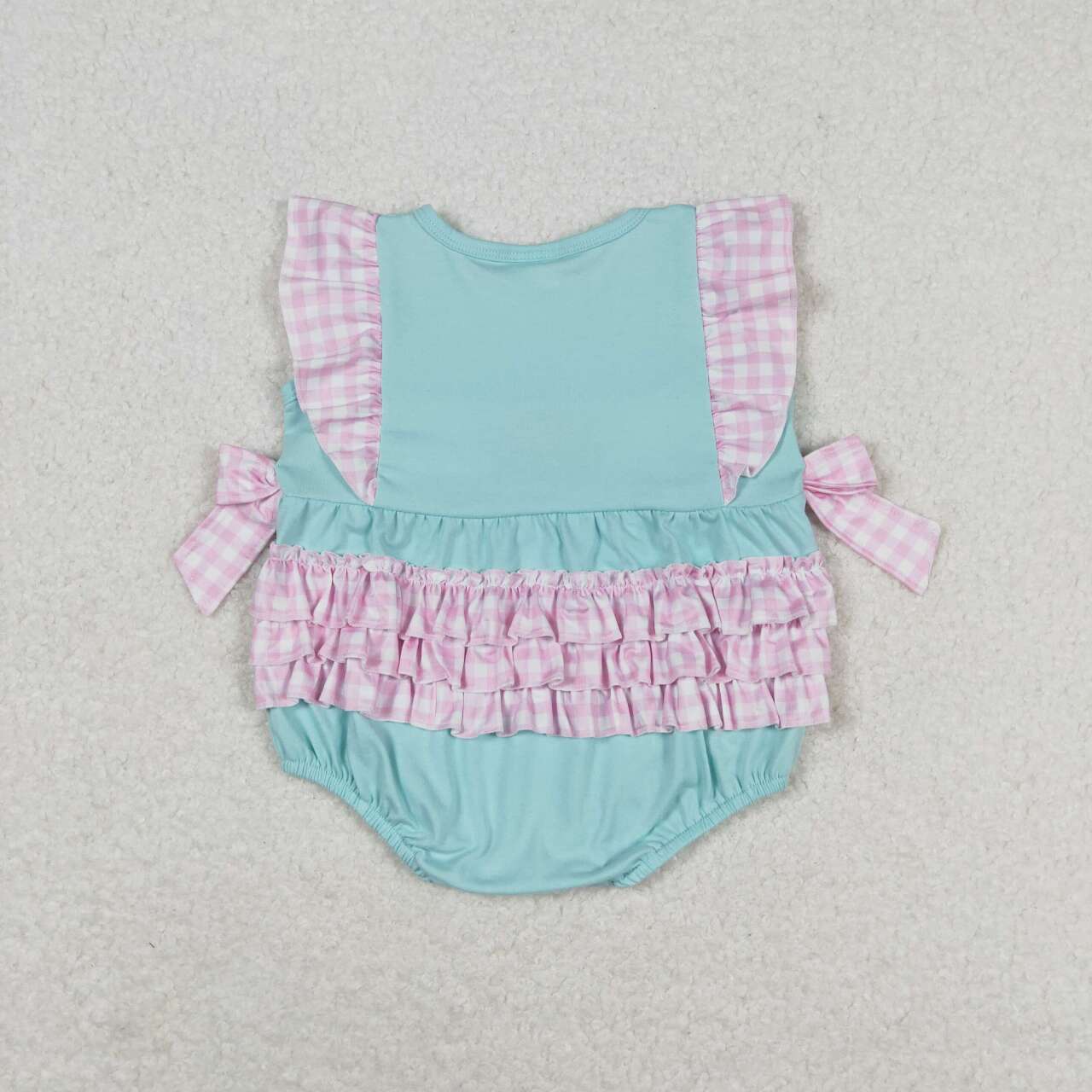 SR1260 embroidery cartoon ice blue girls romper