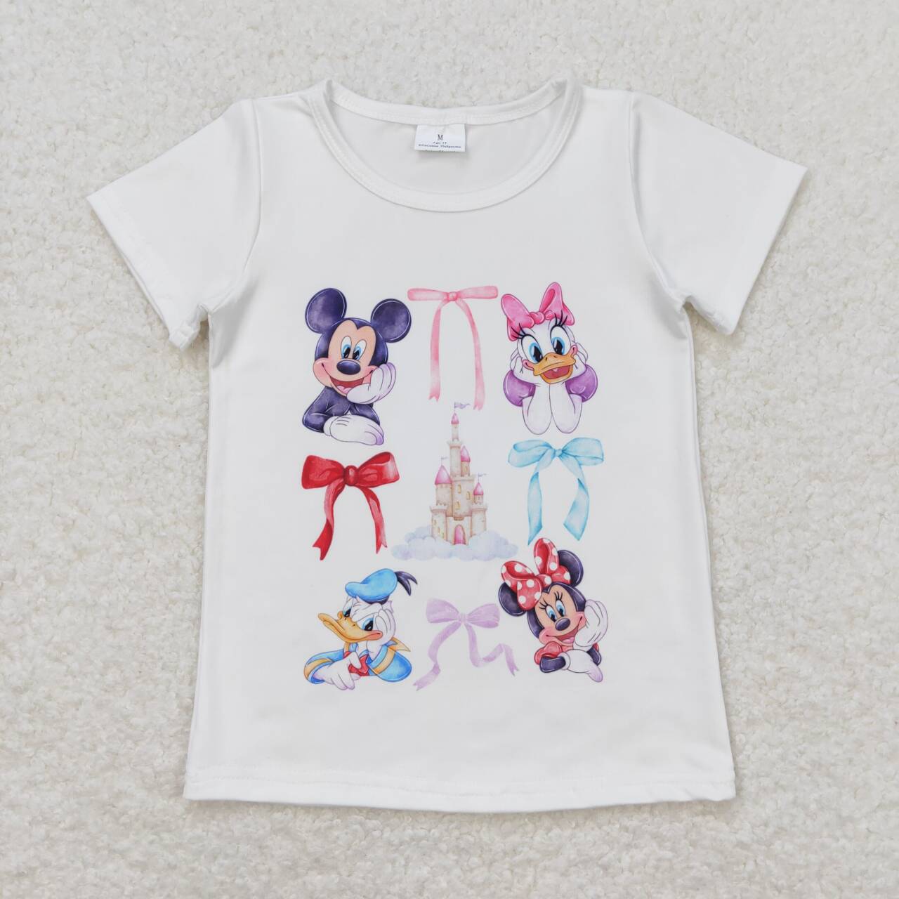 GT0570 cartoon M castle duck short sleeve girls top