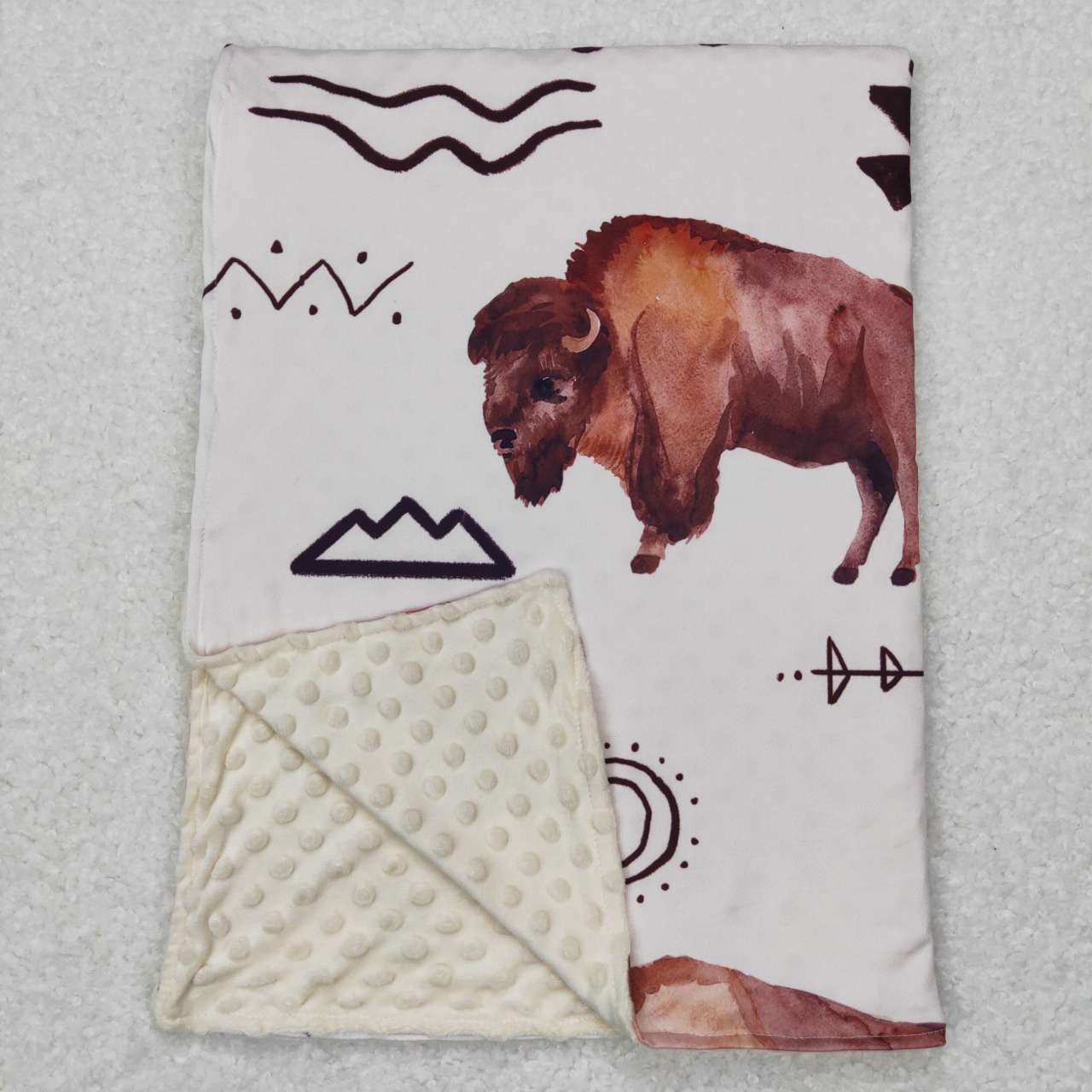 BL0068 Cow brown kids blanket
