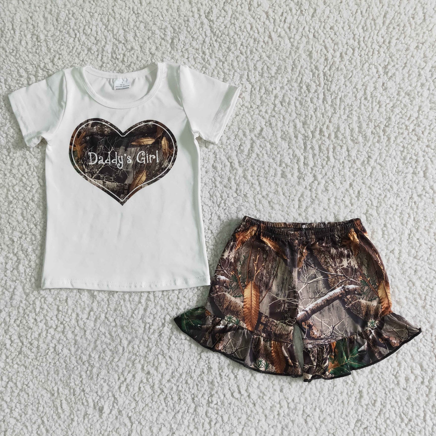 GSSO0004 Daddy's Girls Camo Print Girls Set