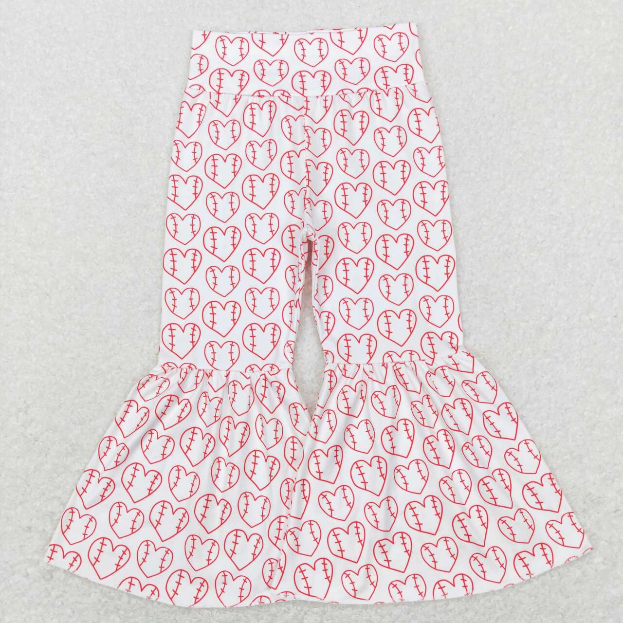 P0404 Valentine's Day Baseball Heart Pink Girls Pants