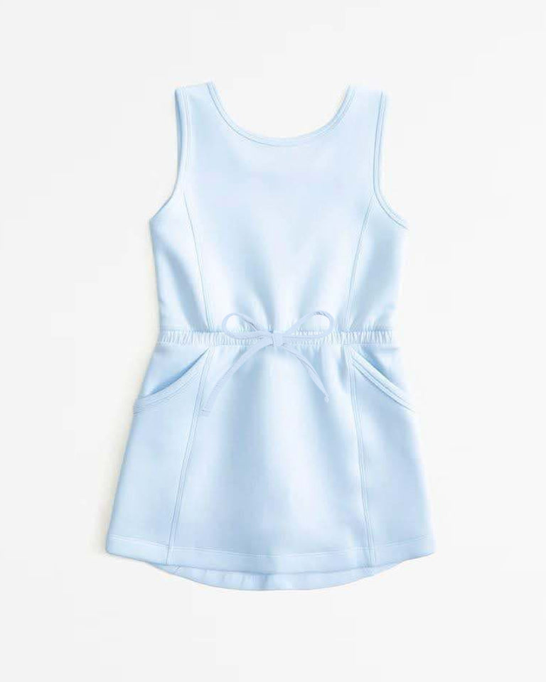 preorder white sleeveless pockets girls dress