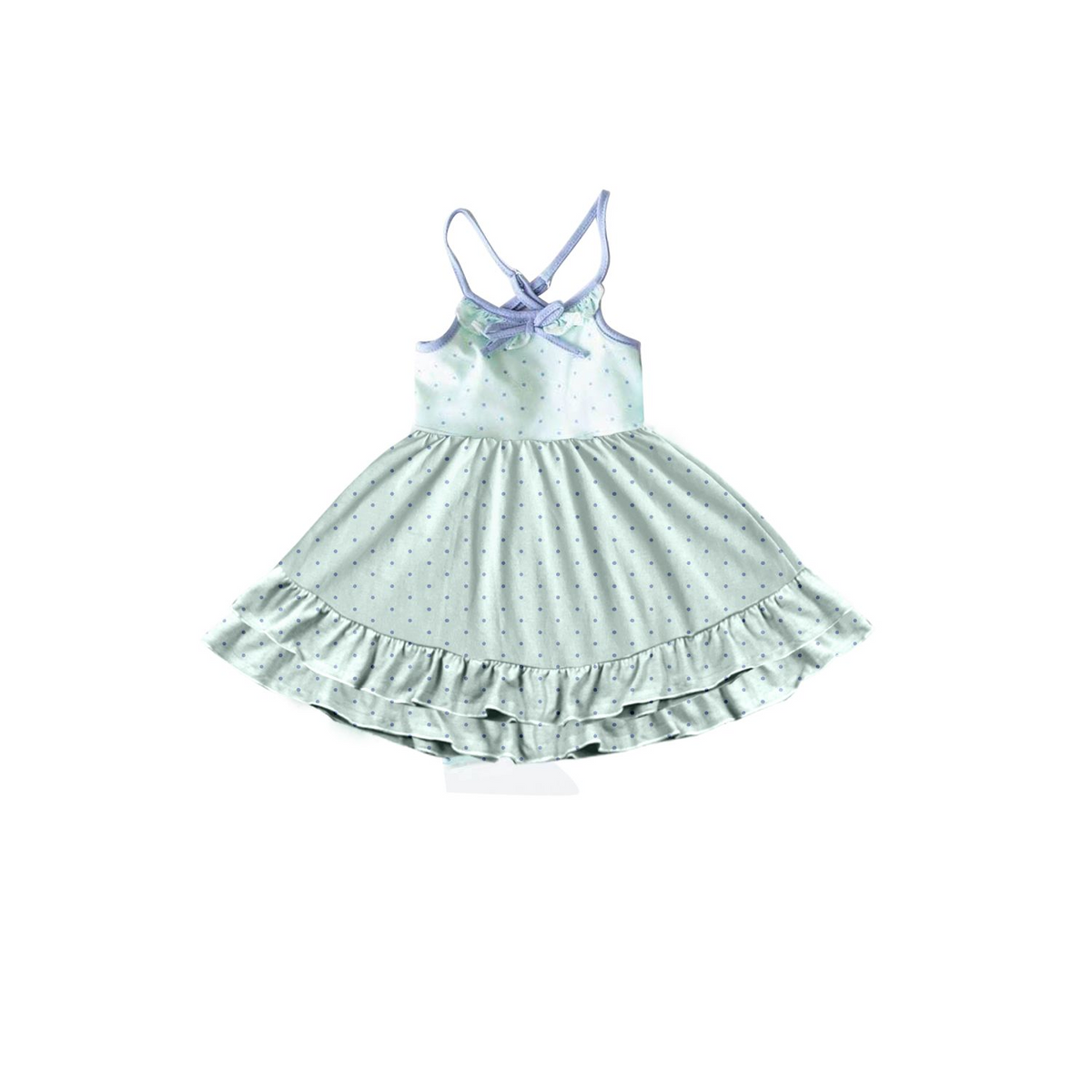 preorder GSD08821 Purple dot blue girls Summer dress