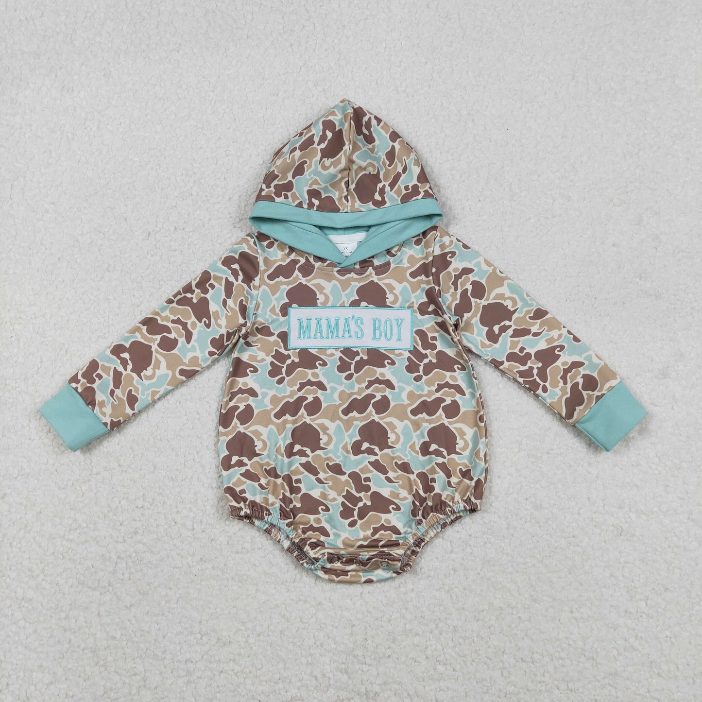 Embroidery LR2795 hunting camo mama's boy hoodie long sleeve boys romper