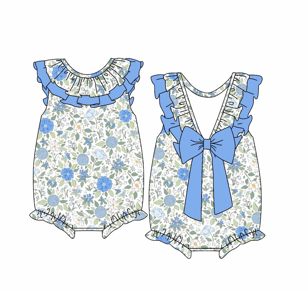 Custom Moq 3 Blue Flowers Sibling Clothes