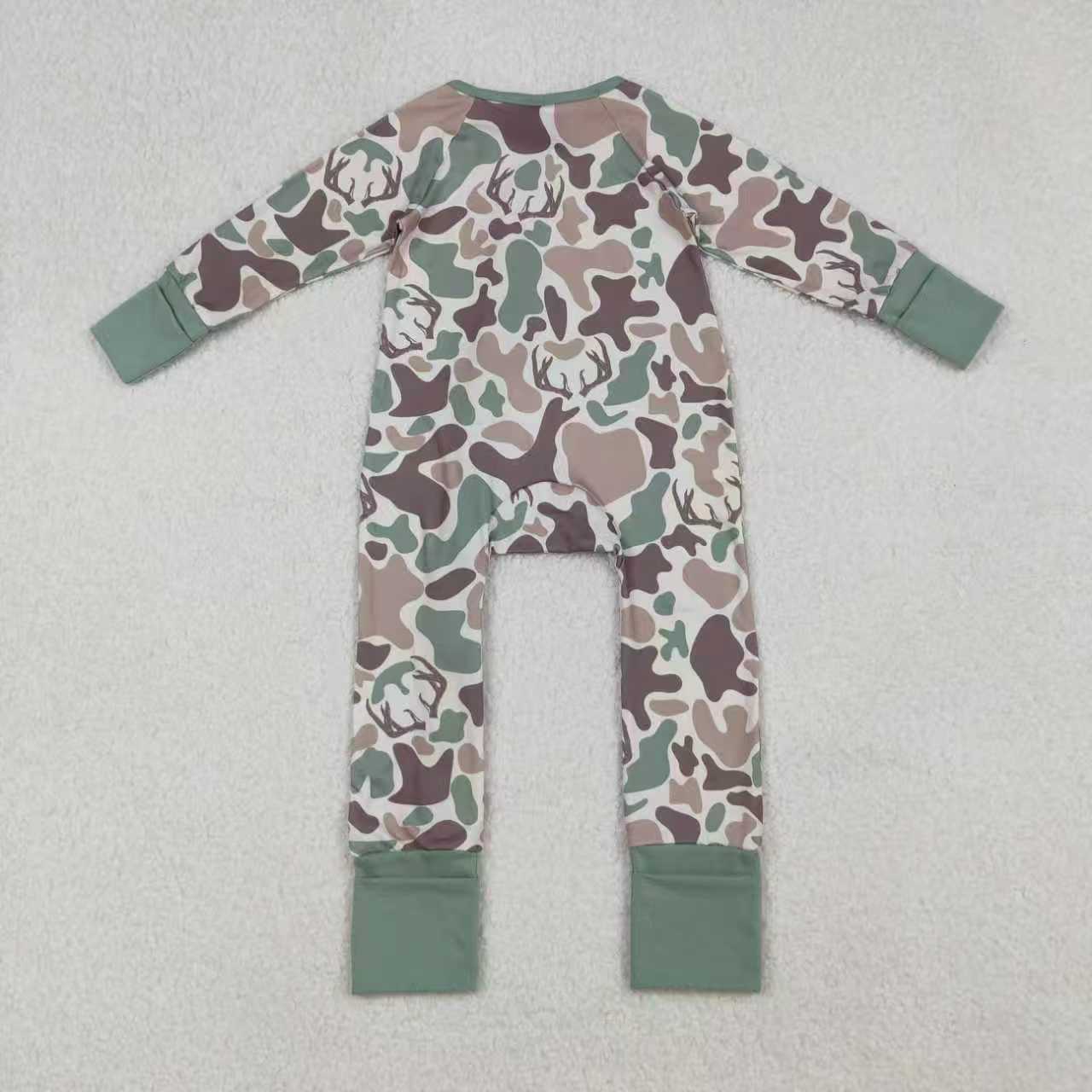 hunting camo deer romper/hoodie coat RTS Sibling Clothes