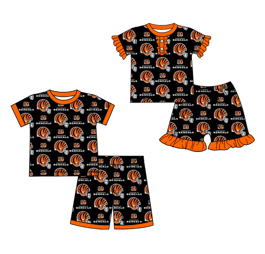 custom moq 3 football team Bencals black set sibling clothes