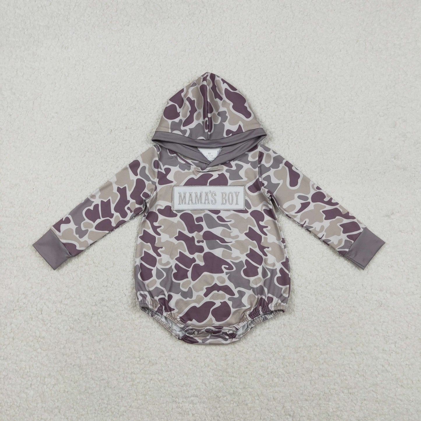 Embroidery LR2792 hunting camo mama's boy hoodie long sleeve boys romper