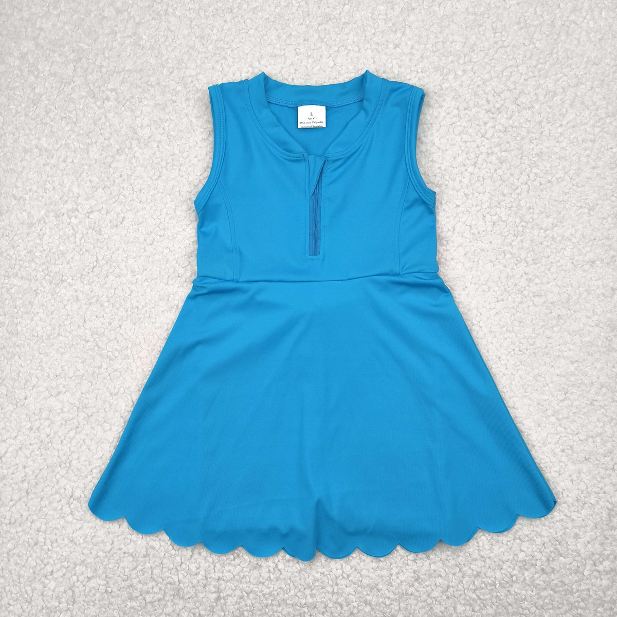 GSD2090 yoga blue zipper sleeveless with shorts girls dress