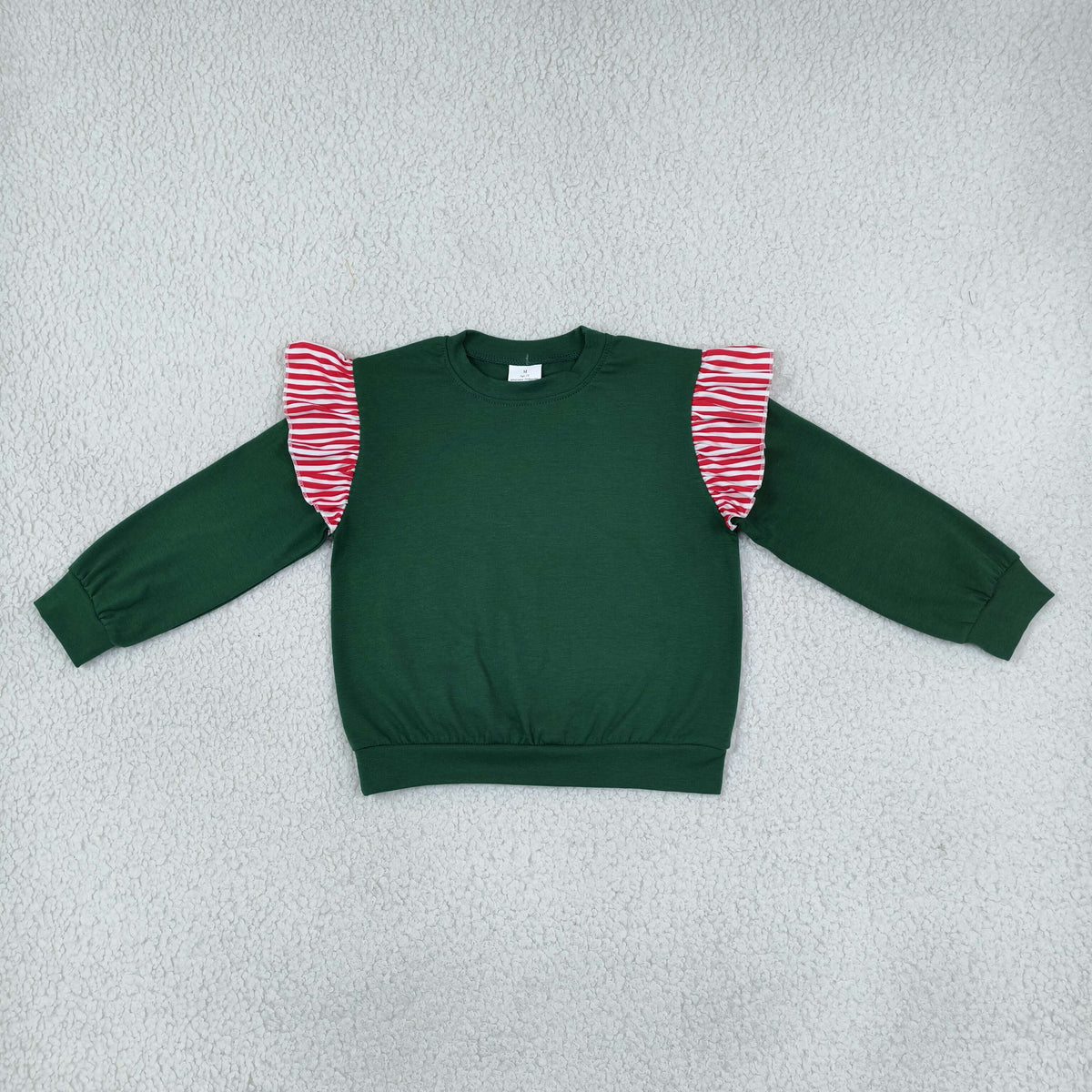 GT1850 Christmas Cotton Green Long Sleeve Girls Top