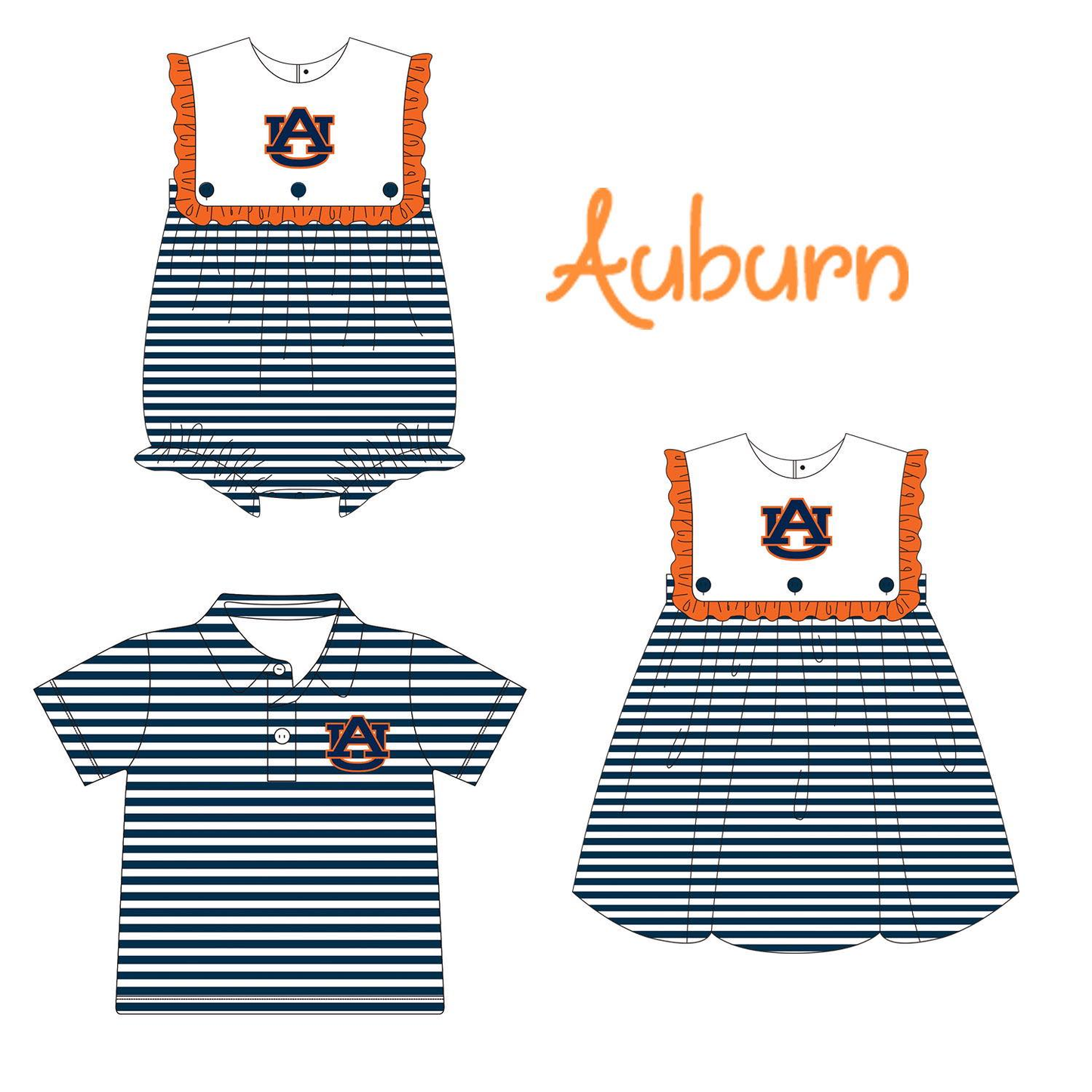 Custom Moq 3 Football Item Auburn Sibling Clothes