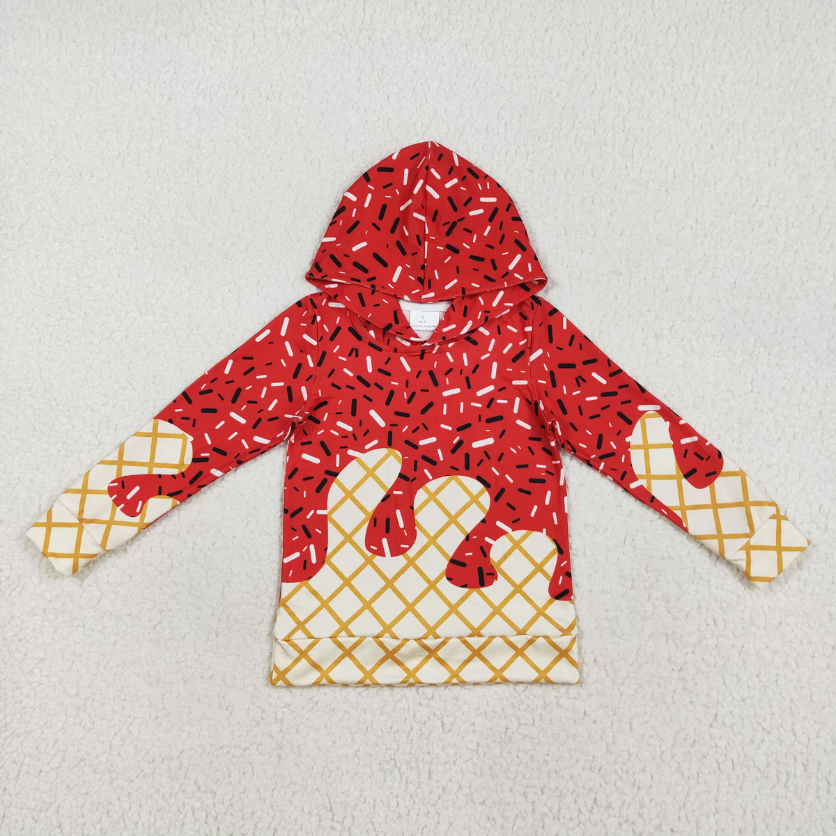BT1272 red ice long sleeve hoodie boys top