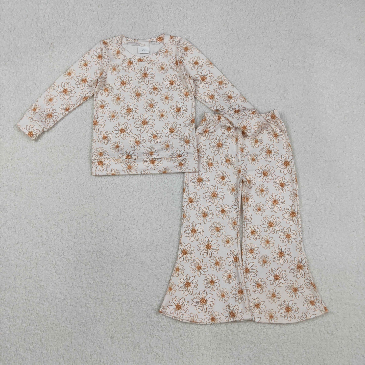 GLP2877 flowers floral dasiy long sleeve pants girls set