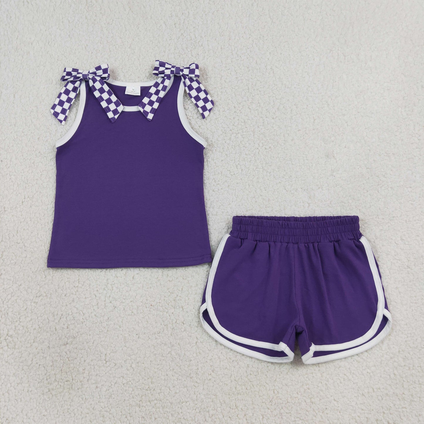 GSSO3814 Purple Sleeveless Shorts Girls Set