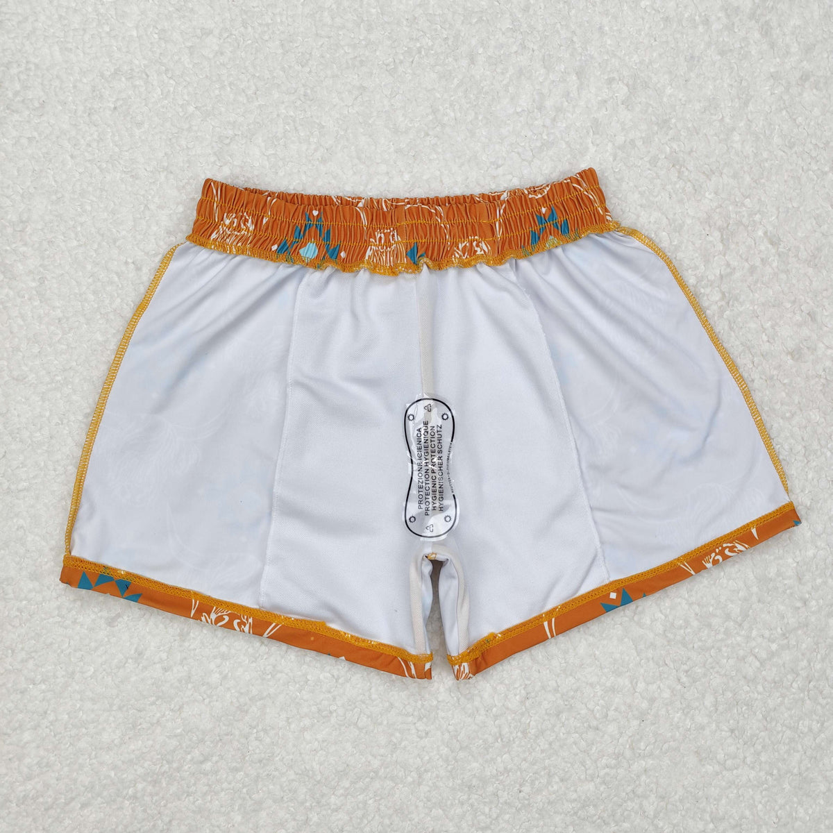 daddy and me Western highland cow Aztec orange swimming trunk RTS sibling clothes