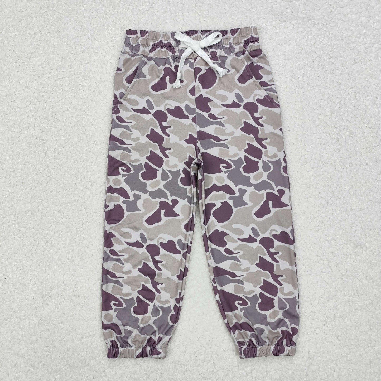 P0652 dark grey camo boys milk silk pants
