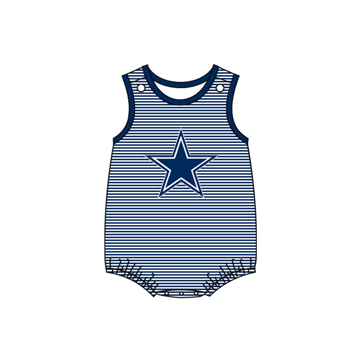 custom S 8.1 Team Star blue striped sleeveless kids romper
