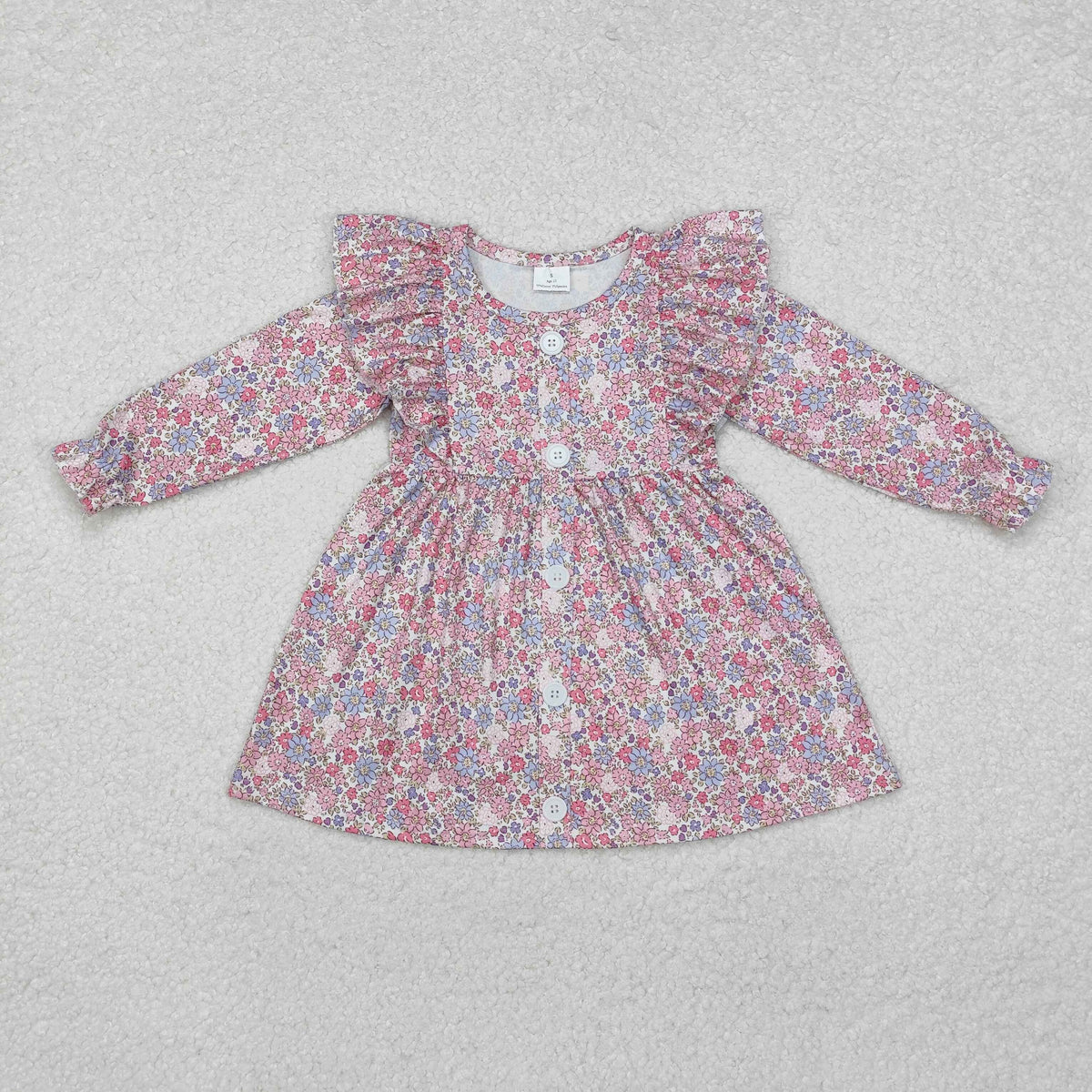GLD0857 colorful flowers floral long sleeve girls dress