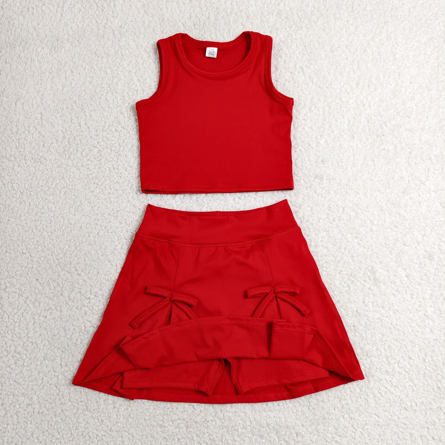GSD3759 Yoga Orange Sleeveelss Skorts Girls Set