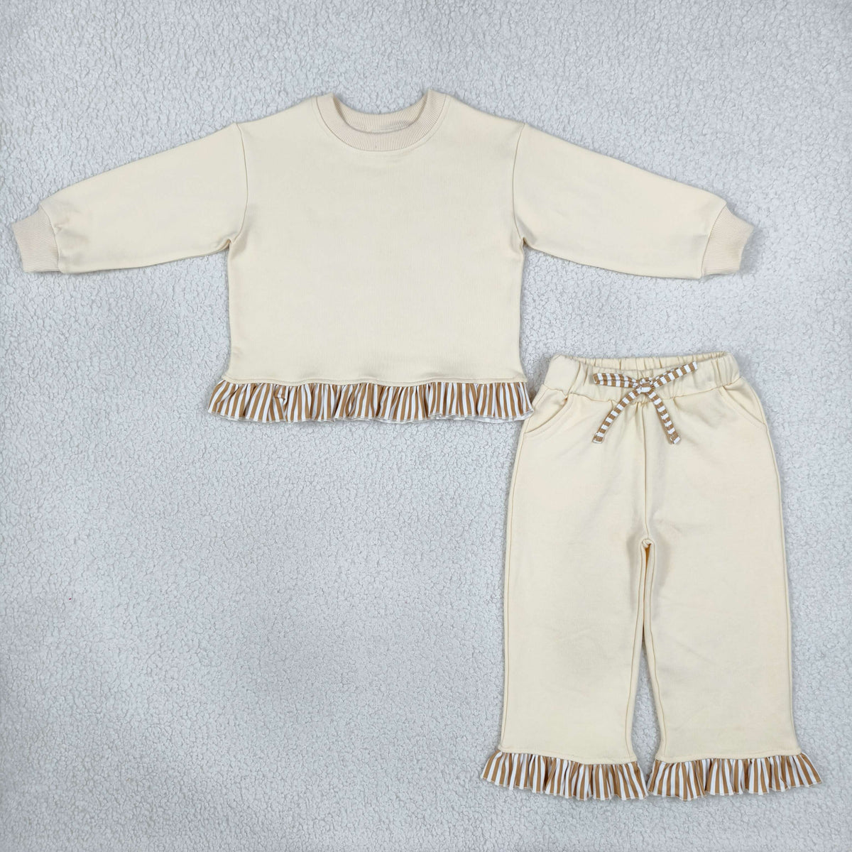 GLP3645 Sweatshirt White Long Sleeve Pants Girls Set