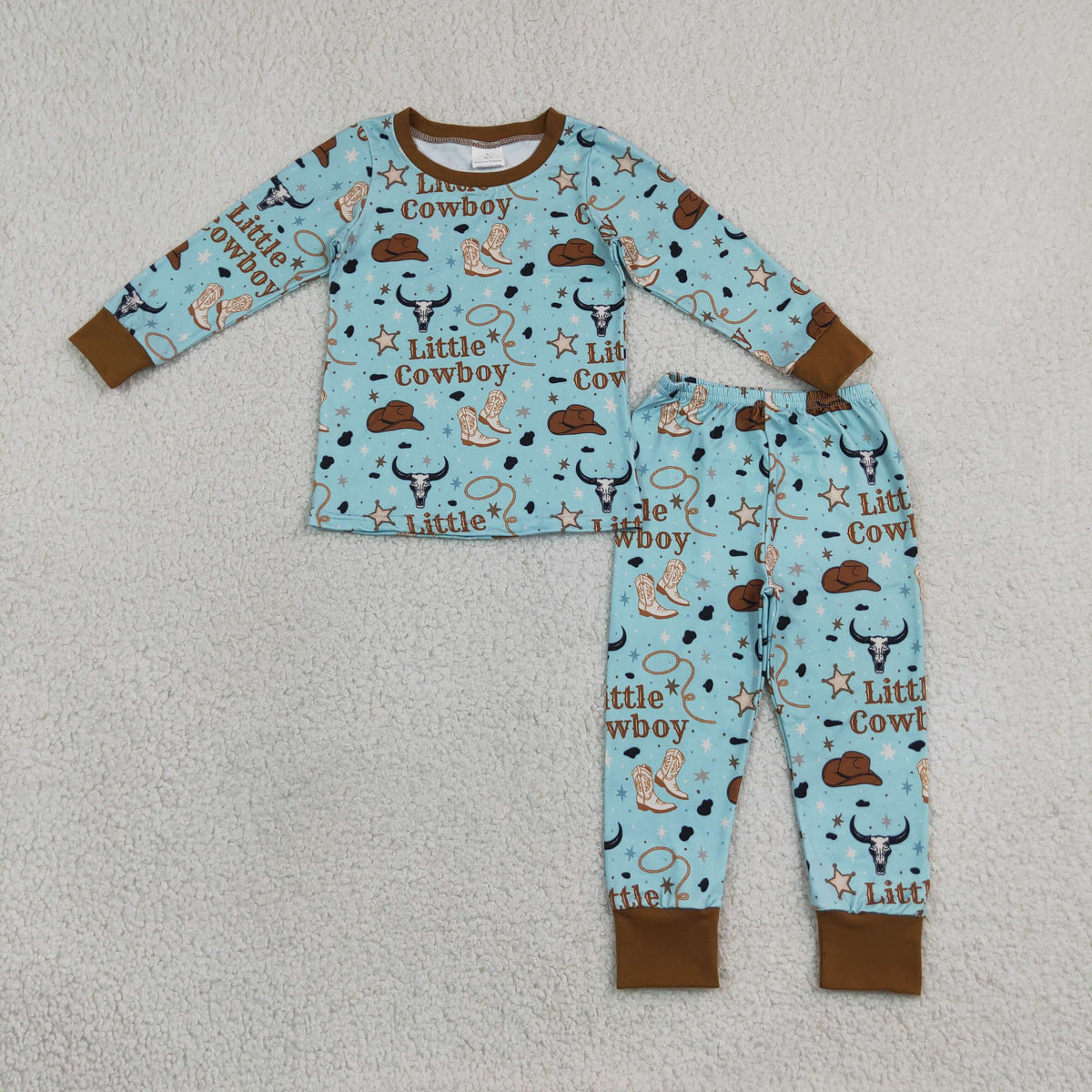 BLP1485 Little Cowboy Blue Long Sleeve Pants Boys Pajamas