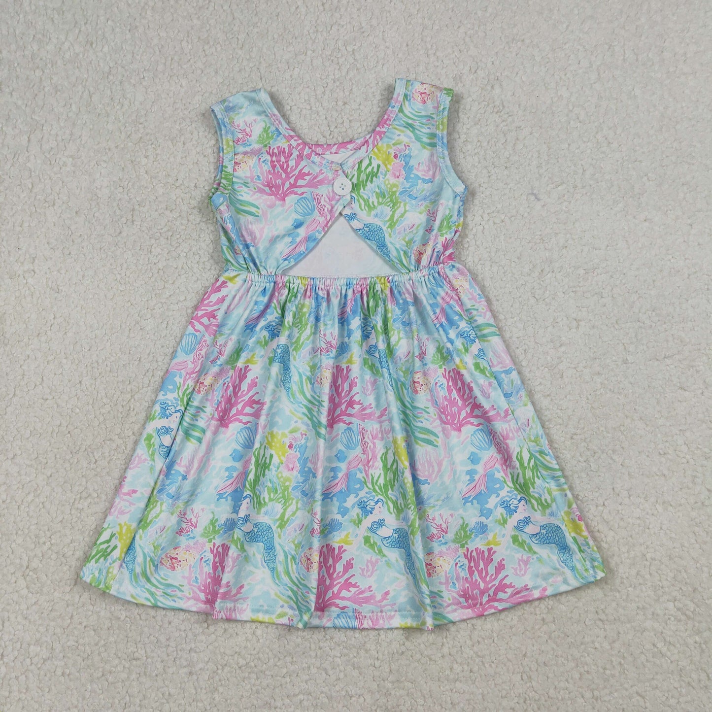 GSD3665 Shell Mermaid Sleeveless Girls Dress