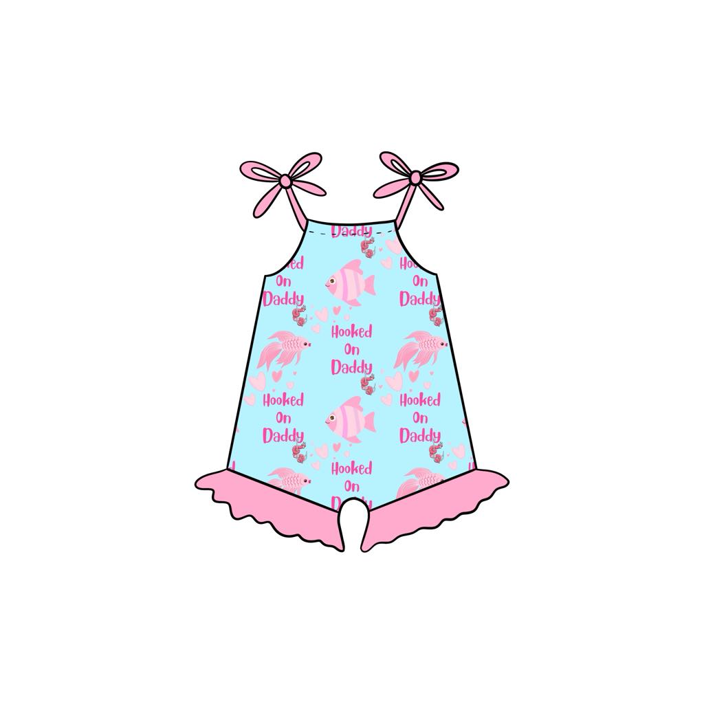 custom hooked on daddy pink girls jumpsuits