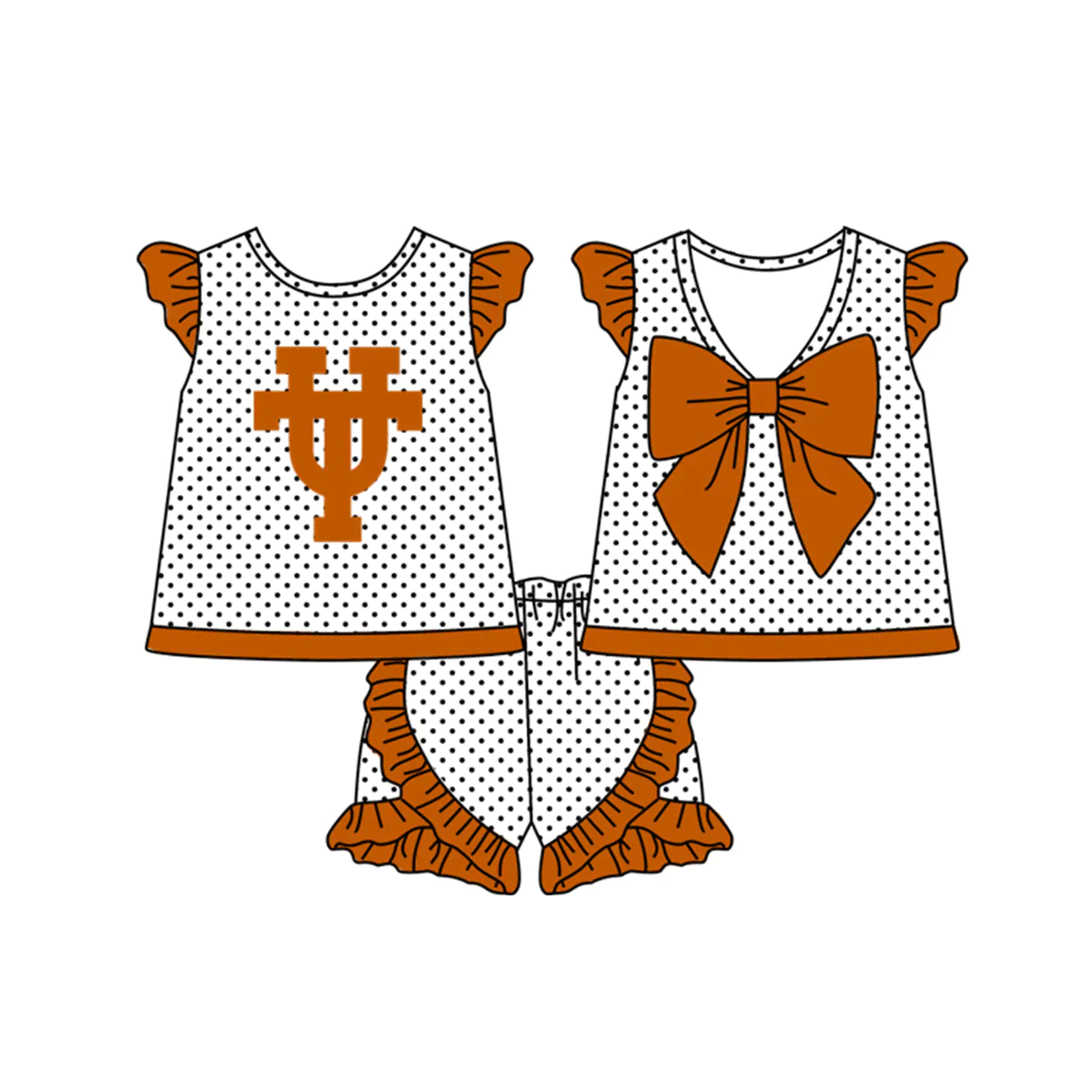 custom S 8.22 Orange dot girls set