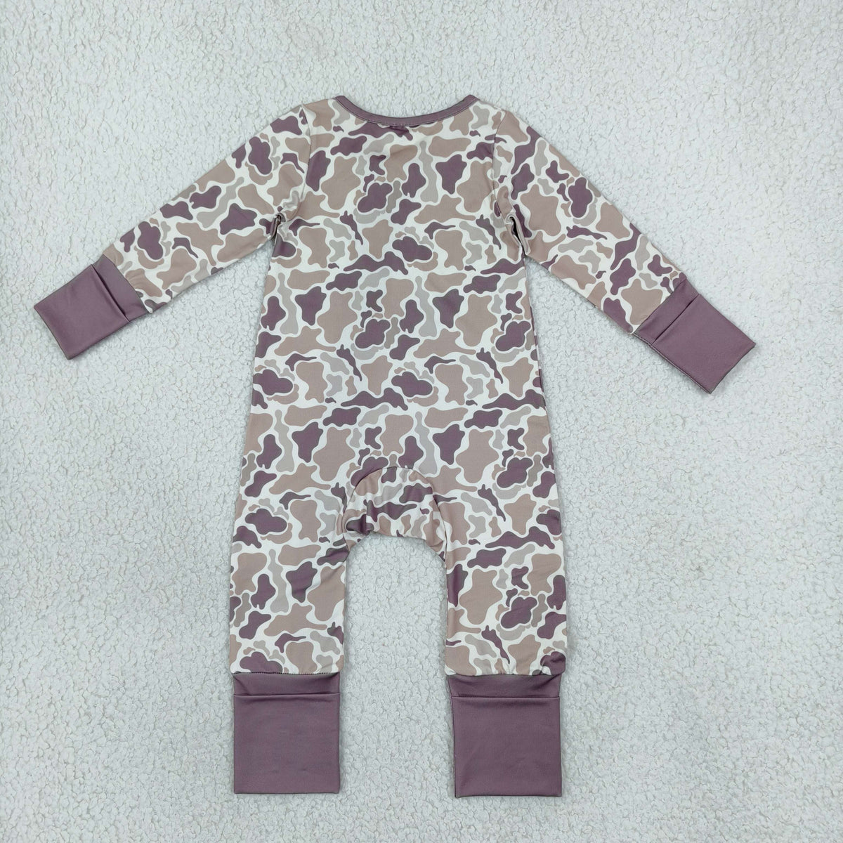 LR2948 Hunting Camo Zipper Long Sleeve Boys Romper