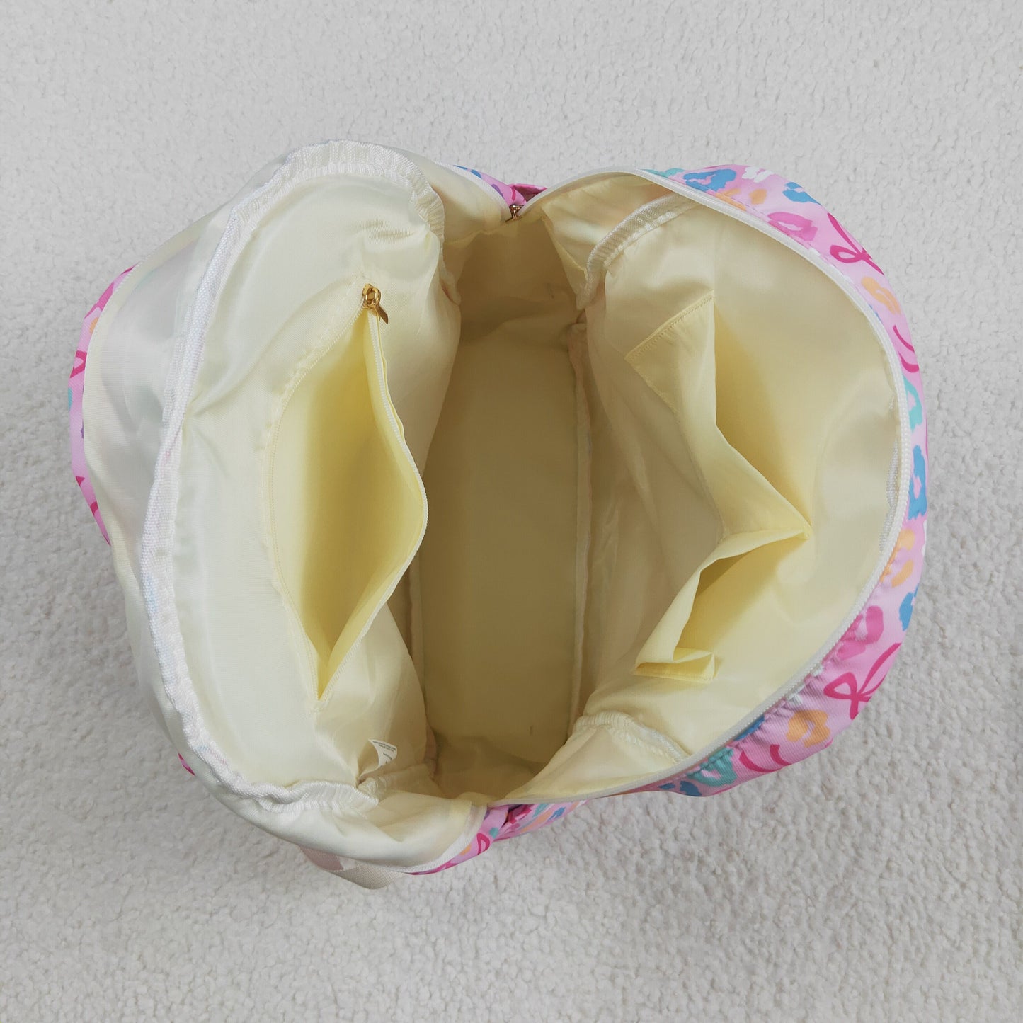 BA0319 colorful leopard bows pink school bag