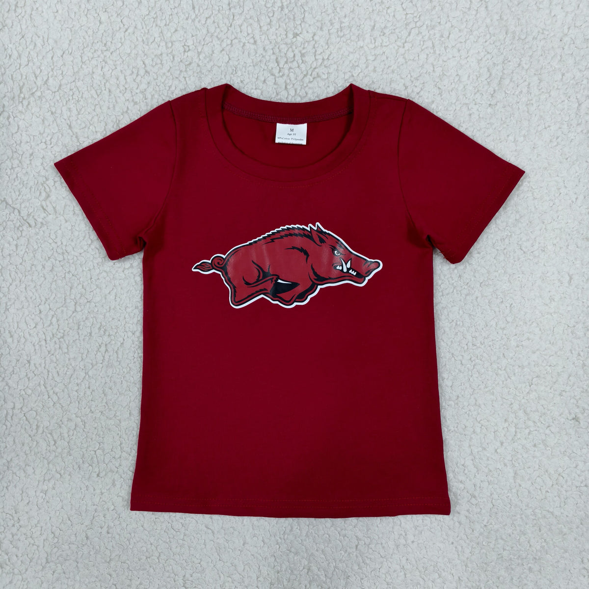 BT1885 Offset Printing Items Red Short Slevve Boys Top